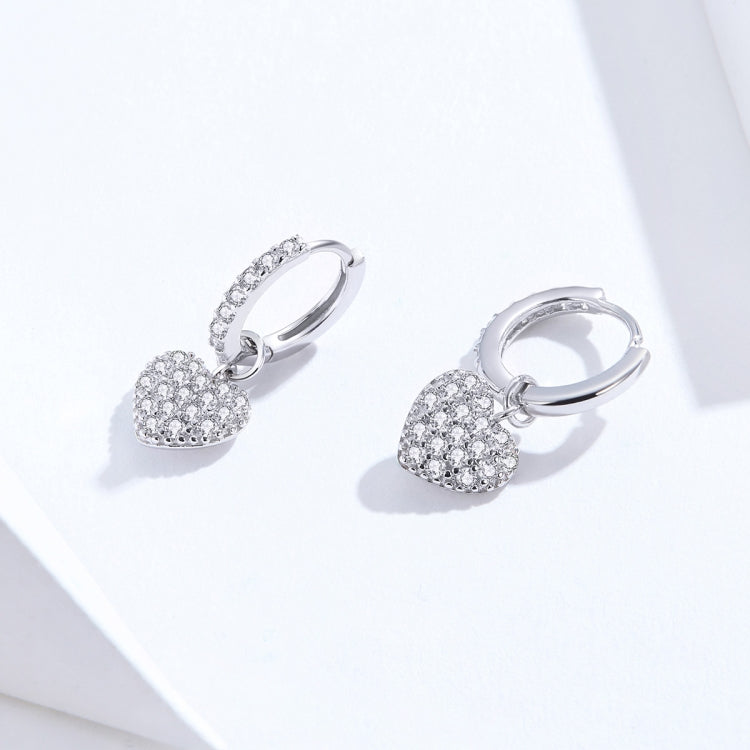 Heart-shaped Earrings Zircon Earrings Sterling Silver S925 Stud Earrings
