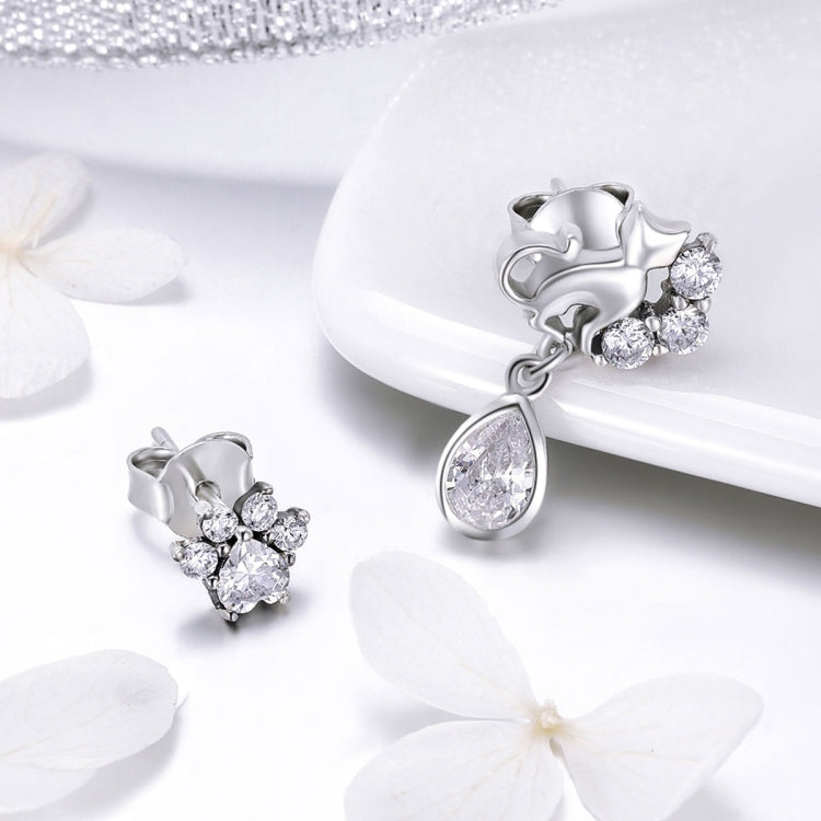 S925 Sterling Silver Cat Retro Earrings Female Earrings