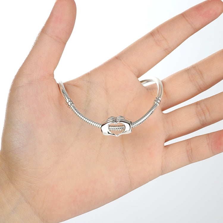 DIY Bracelet Beads Holding Hands Heart-to-heart S925 Sterling Silver Beads
