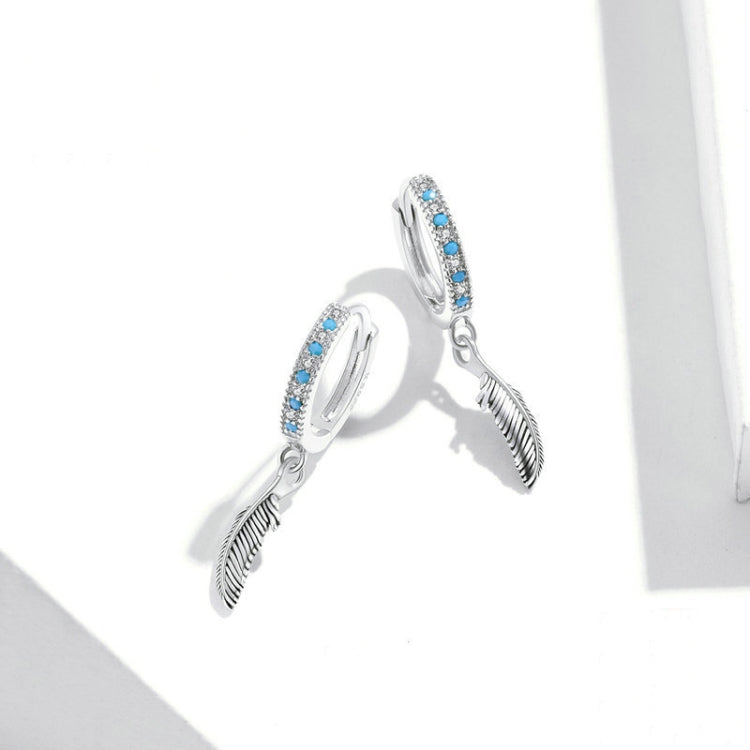 S925 Sterling Silver Feather Earrings