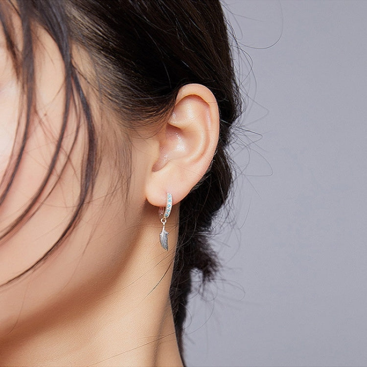 S925 Sterling Silver Feather Earrings