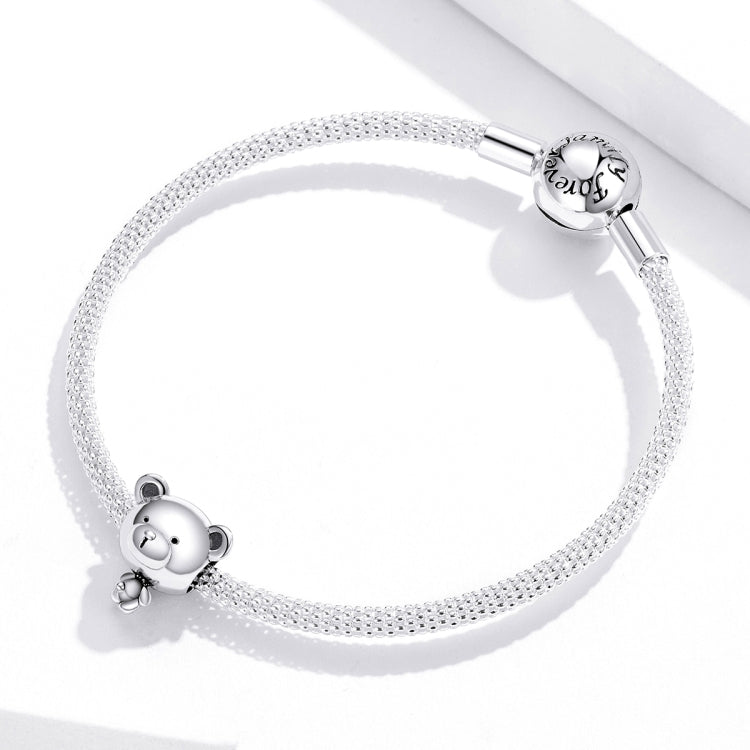 S925 Sterling Silver Beaded Bear Beads DIY Bracelet Accessories