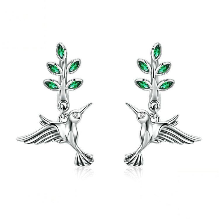 Hummingbird Greetings S925 Sterling Silver With Zircon Earrings