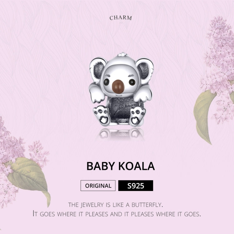 S925 Sterling Silver Cute Koala Animal Bead DIY Bracelet Accessory