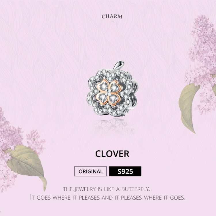 Four Leaf Clover Zircon Beaded S925 Sterling Silver DIY Bracelet Accessories