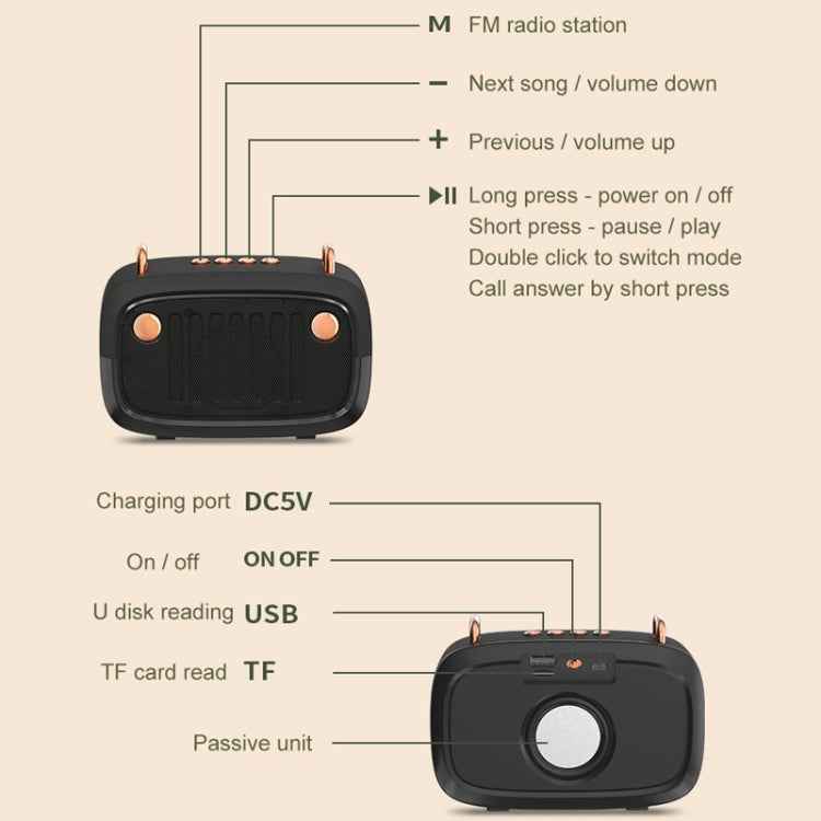 BS32D Wireless Bluetooth Speaker Cartoon Subwoofer Outdoor Card Portable Mini Speaker
