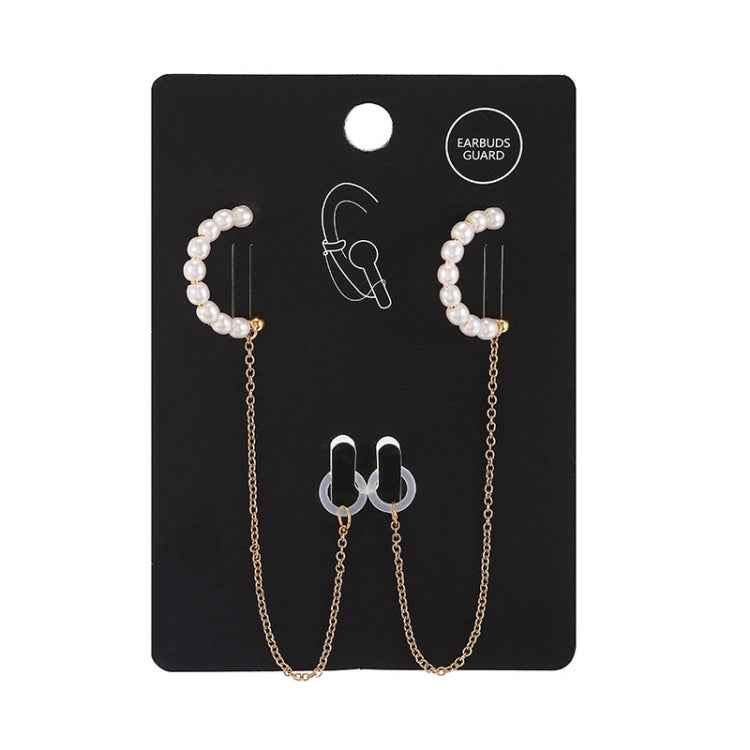 3 PCS Universal Bluetooth Headset Anti-lost C Type Pearl 925 Silver Needle Earring Ear Chain