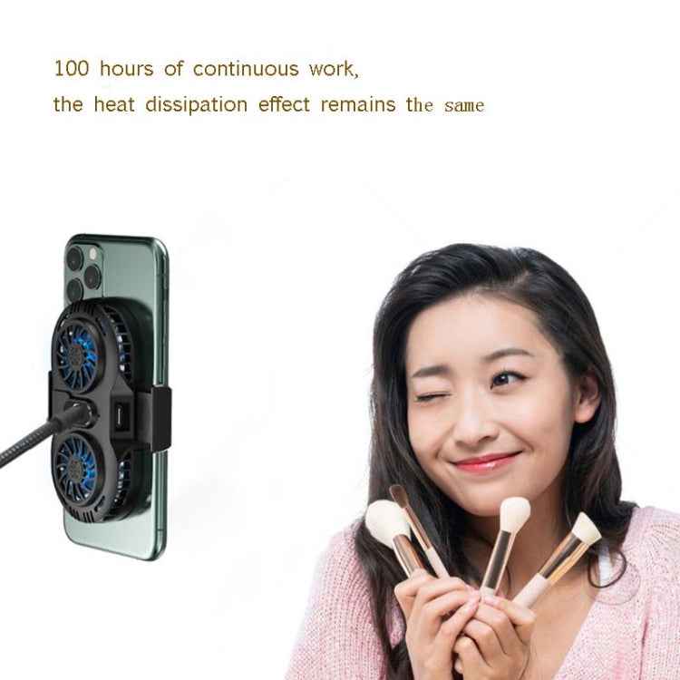 AH-102 Type-C / USB-C + USB Interface Dual Cooling And Fast Cooling Mobile Phone Radiator for 4-6.5 inch Mobile Phones, Power Cable Length: 1.5m