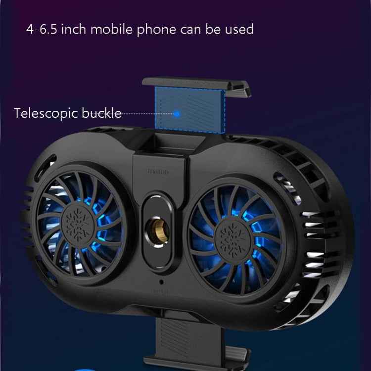 AH-102 Type-C / USB-C + USB Interface Dual Cooling And Fast Cooling Mobile Phone Radiator for 4-6.5 inch Mobile Phones, Power Cable Length: 1.5m