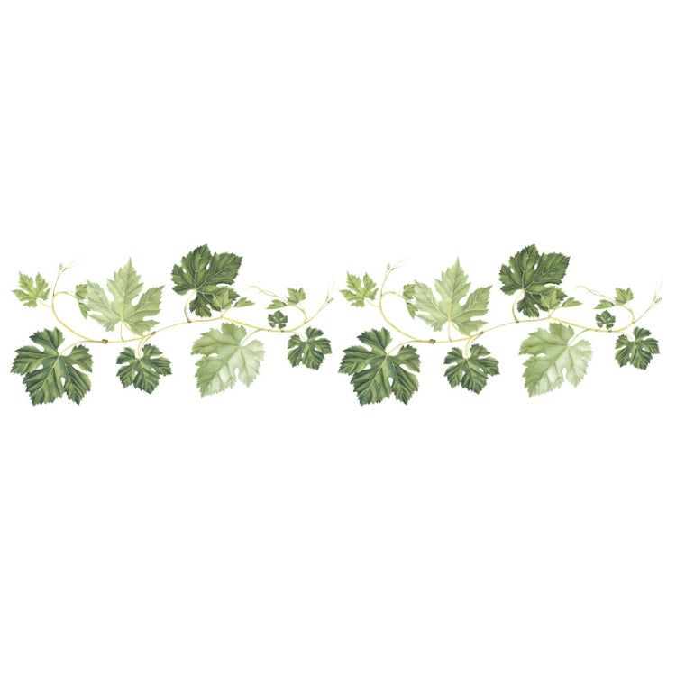 Green Leaf Vine Corner Decoration PVC Self-adhesive Removable Wall Stickers