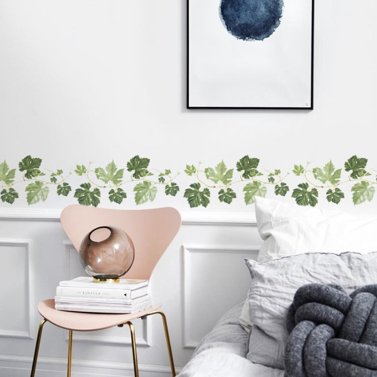 Green Leaf Vine Corner Decoration PVC Self-adhesive Removable Wall Stickers