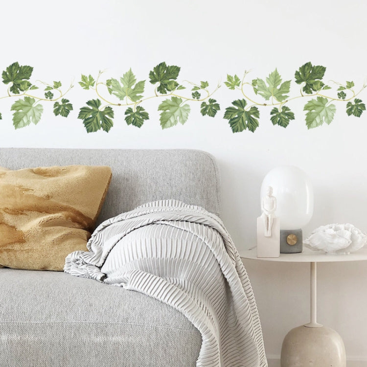 Green Leaf Vine Corner Decoration PVC Self-adhesive Removable Wall Stickers