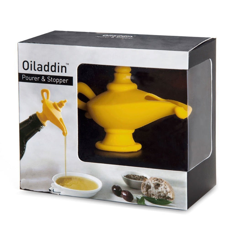 Creative Silicone Aladdin Magic Lamp Red Wine Bottle Pourer Manual Sealing Airless Bottle Stopper