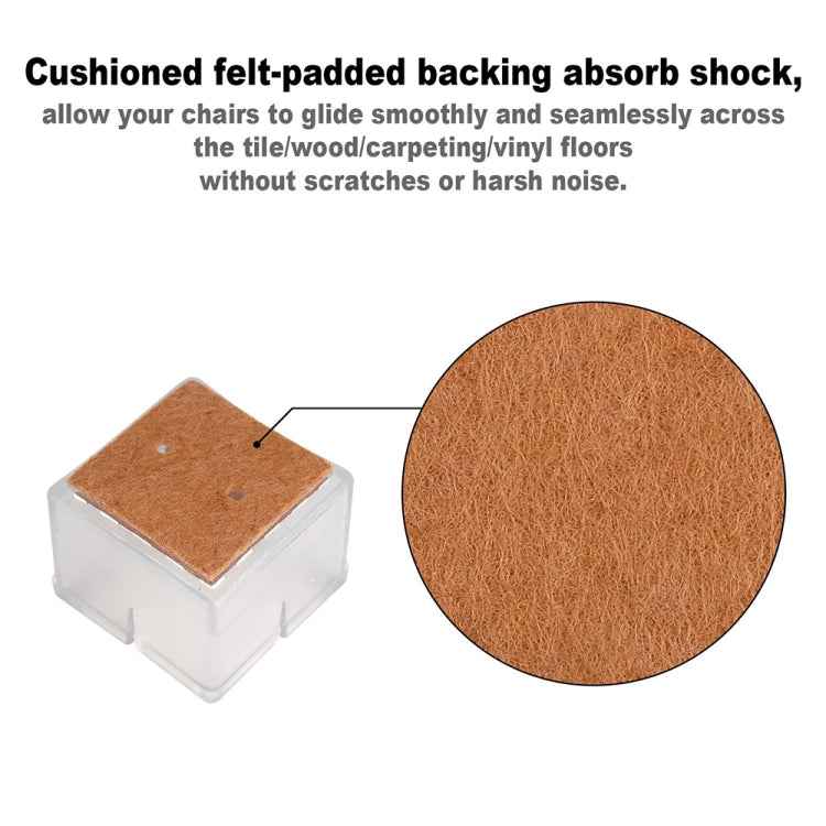 4pcs Square Chair Leg Caps PVC Feet Protector Pads Furniture Table Covers, 30-35mm, 42-48mm, 49-55mm, 37-42mm, 56-62mm
