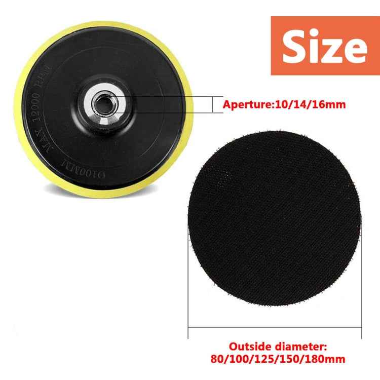 5 PCS Polishing Disc Self-adhesive Sponge Disc Pneumatic Sandpaper Suction Cup, 80mm M10, 100mm M10, 100mm M14, 125mm M10, 125mm M14, 150mm M14, 150mm M16, 180mm M14