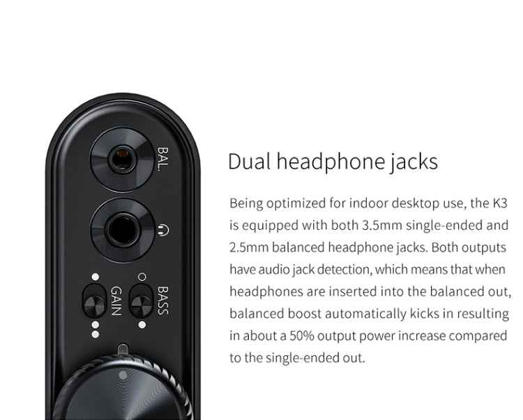 FiiO K3 Portable Headphone Amplifier DSD USB DAC for PC, Support COAXIAL / OPTICAL / 2.5 BALANCE