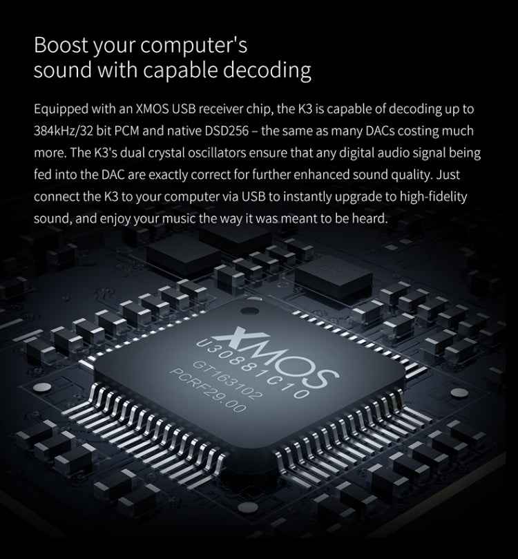 FiiO K3 Portable Headphone Amplifier DSD USB DAC for PC, Support COAXIAL / OPTICAL / 2.5 BALANCE