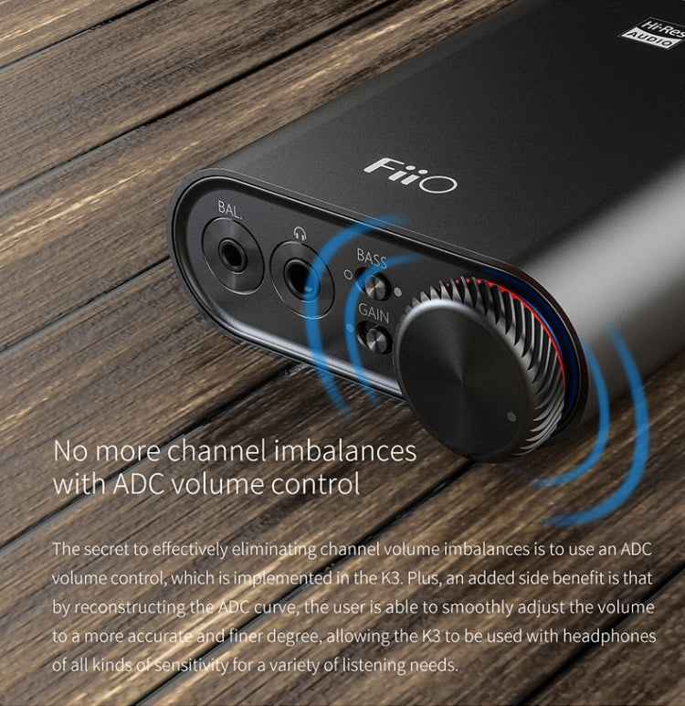 FiiO K3 Portable Headphone Amplifier DSD USB DAC for PC, Support COAXIAL / OPTICAL / 2.5 BALANCE