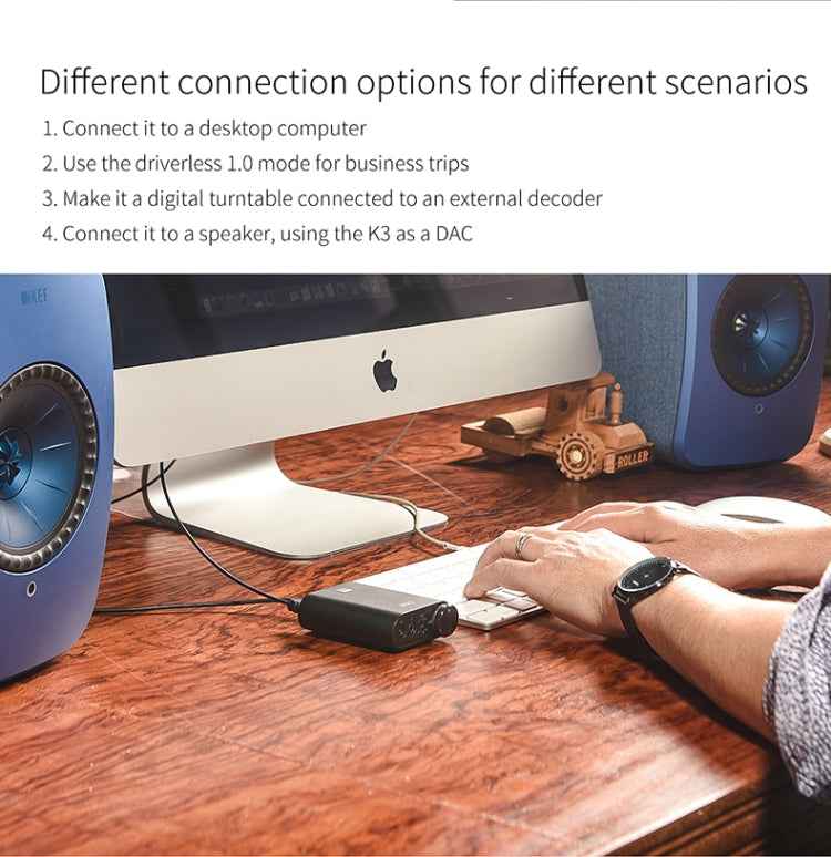 FiiO K3 Portable Headphone Amplifier DSD USB DAC for PC, Support COAXIAL / OPTICAL / 2.5 BALANCE