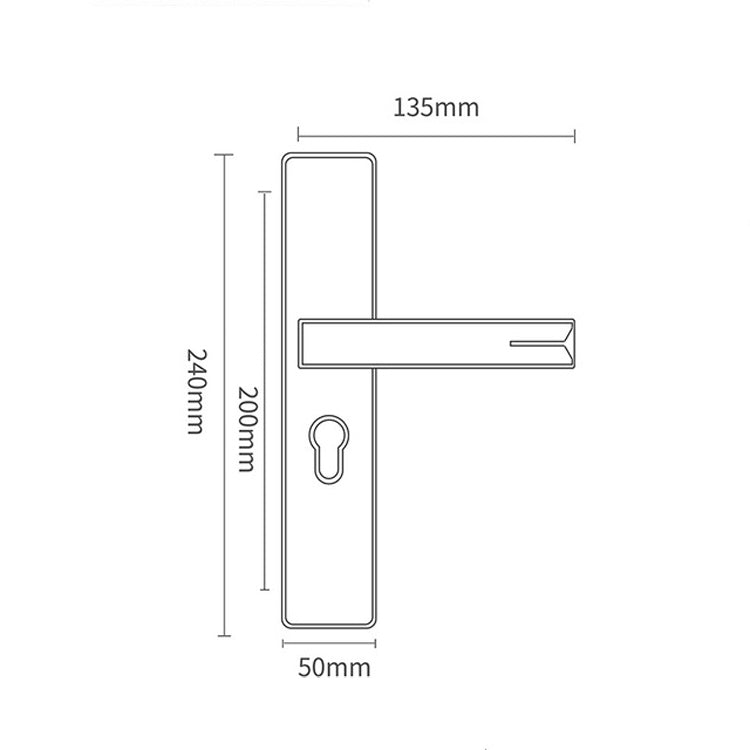 Mute Strong Magnetic Aluminum Alloy Interior Door Lock Door Bedroom Hardware Handle Lock, Black Gold Small 50 Lock Body, Black Silver Small 50 Lock Body