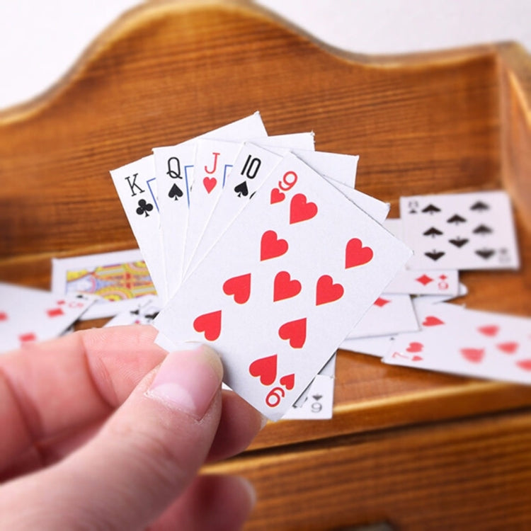 1:12 DIY Cute Dollhouse Poker Playing Cards Style Random Mini Poker Doll Accessories