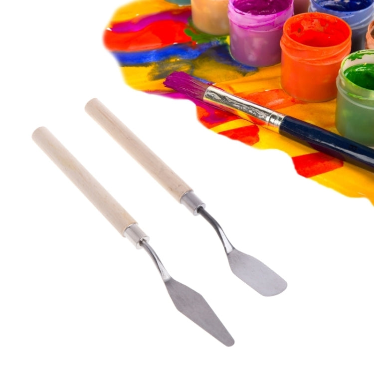 2Pcs Stainless Steel Palette Knife Spatula Scraper for Mixing Art Oil Painting