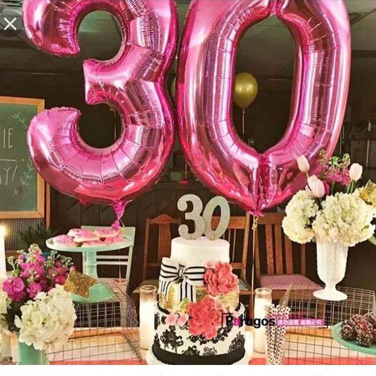 2 PCS 40 Inch Aluminium Foil Number Balloons Birthday Wedding Engagement Party Decor Kids Ball Supplies