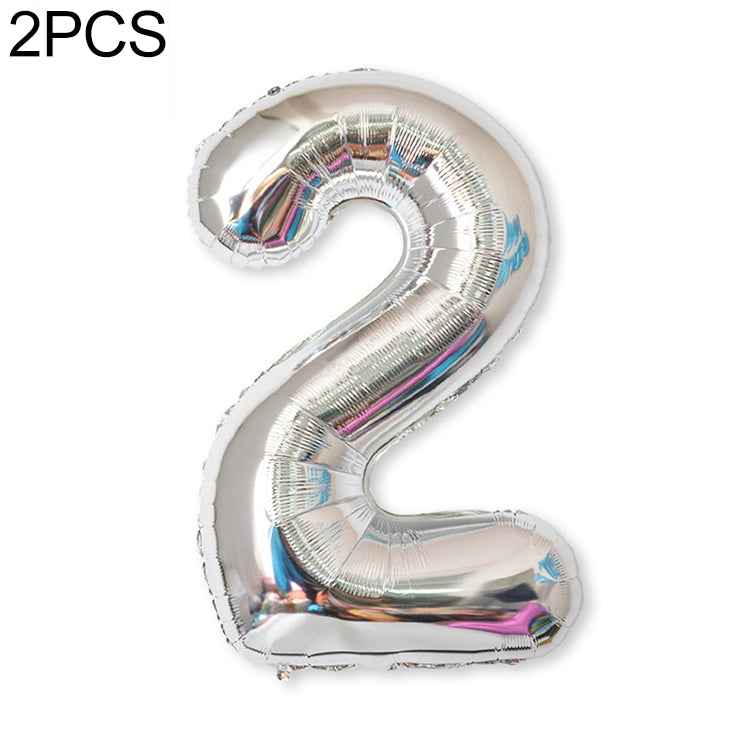 2 PCS 40 Inch Aluminium Foil Number Balloons Birthday Wedding Engagement Party Decor Kids Ball Supplies