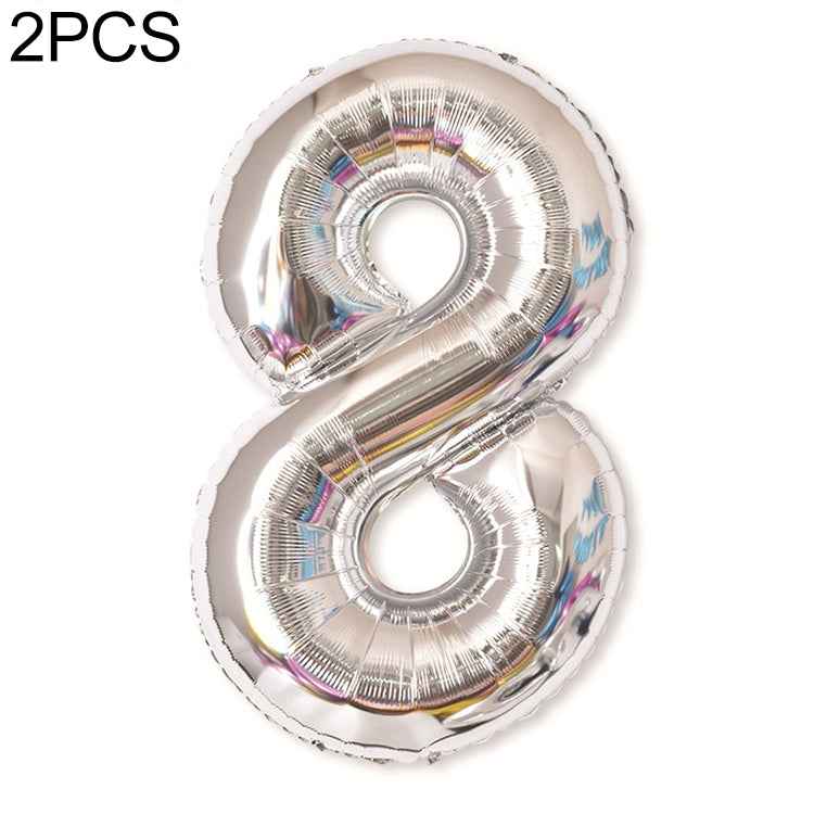 2 PCS 40 Inch Aluminium Foil Number Balloons Birthday Wedding Engagement Party Decor Kids Ball Supplies