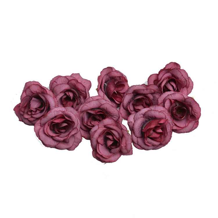 10 Sets 4cm Artificial Flower Silk Rose Flower Head for Wedding Party Home Decoration