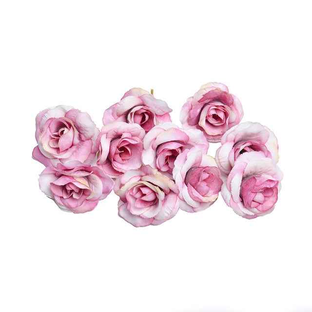 10 Sets 4cm Artificial Flower Silk Rose Flower Head for Wedding Party Home Decoration