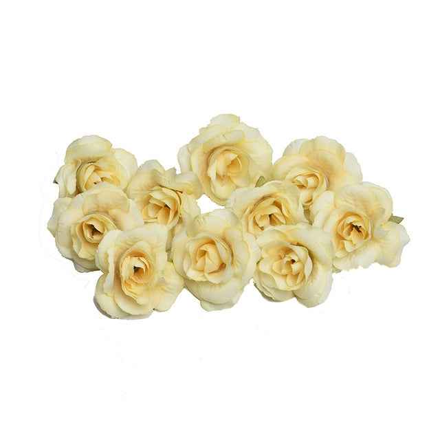 10 Sets 4cm Artificial Flower Silk Rose Flower Head for Wedding Party Home Decoration
