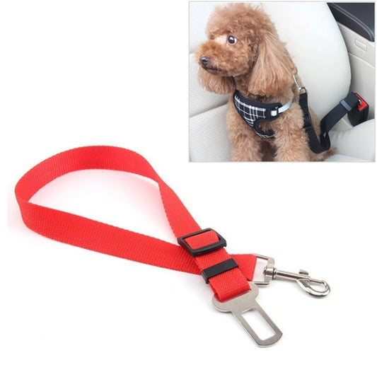 Nylon Harness Leash Clip Pet Dog Car Seat Belt Security Belt, Red, Black, Blue