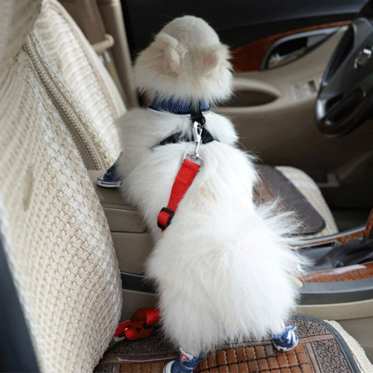 Nylon Harness Leash Clip Pet Dog Car Seat Belt Security Belt, Red, Black, Blue