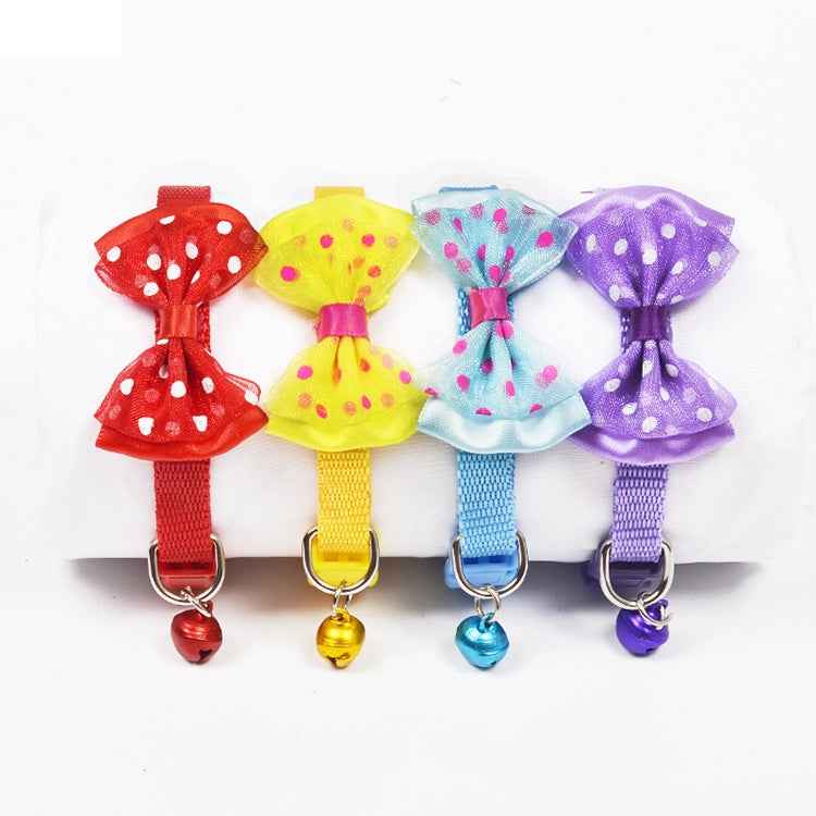 Adjustable Bow Knot Bell Collar Cat Dog Collars Pet Supplies