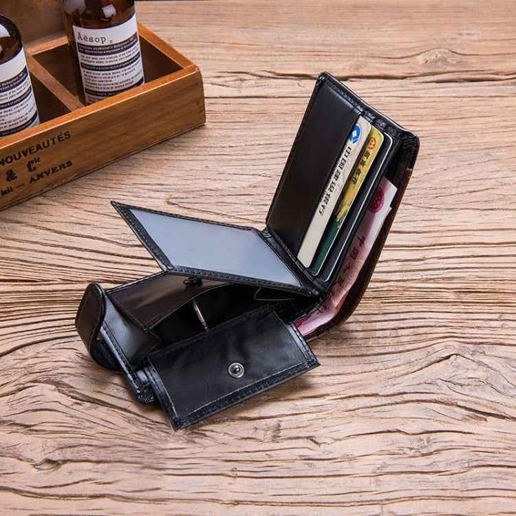 Men Vintage Leather Hasp Short Coin Pocket Purse Card Holder Wallets