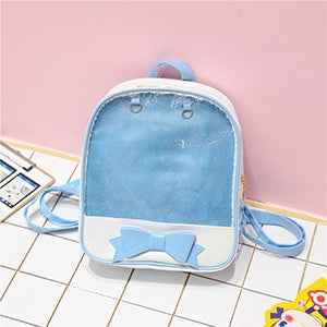Transparent Children Backpack Cute Bow Bags Mini Schoolbag