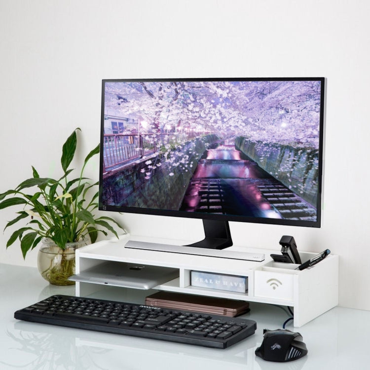 Multi-function Desktop Monitor Stand Strong Laptop Stand Computer Screen Riser Wood Shelf Plinth Laptop For Notebook TV