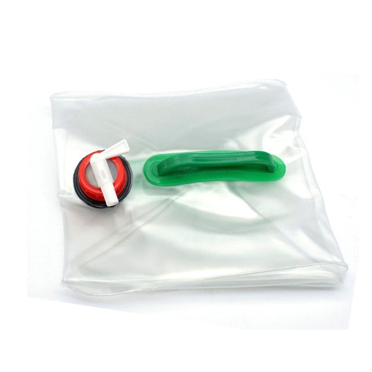 20L Outdoor Camping Folding Bucket Transparent Plastic Folding Water Bag, 20(Grenn）