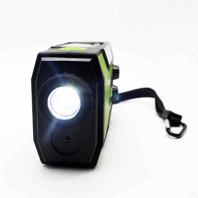 Multifunctional Hand Crank Solar Power LED Flashlight Full Band FM Radio Desk Lamp Alarm, Ordinary Version, US Version NOAA