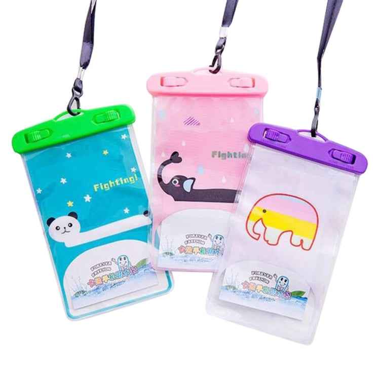 10 PCS Large Outdoor Photo Transparent Waterproof Cartoon Mobile Phone Bag, Elephant, Squirrel, Puppy, Big Elephant, Fawn, Little White Cat, Dolphin, Little Yellow Deer, Little Sheep, Little Pink Cat, Little Cat, Crocodile