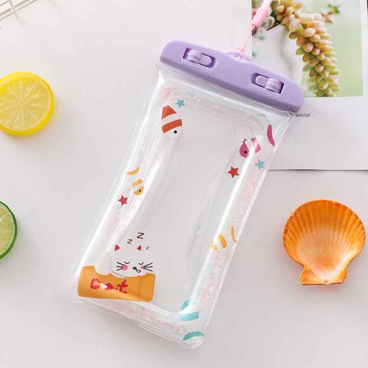 Cartoon Transparent Swimming Inflatable Air Bag Floating Mobile Phone Waterproof Bag, Random Color Delivery, Pink Watermelon, Green Peach, Purple Kitten, Blue Bunny, There is a Mine at Home, Green Cactus 1, Green Cactus 2, Green Cactus 3, Pink Strawber...