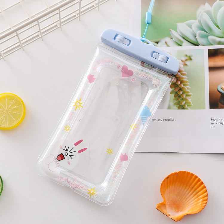 Cartoon Transparent Swimming Inflatable Air Bag Floating Mobile Phone Waterproof Bag, Random Color Delivery, Pink Watermelon, Green Peach, Purple Kitten, Blue Bunny, There is a Mine at Home, Green Cactus 1, Green Cactus 2, Green Cactus 3, Pink Strawber...