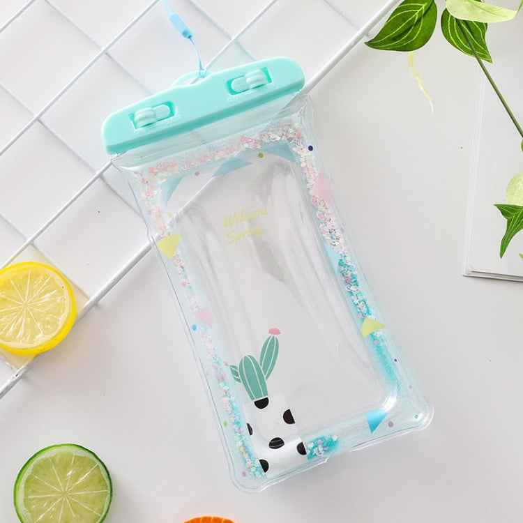 Cartoon Transparent Swimming Inflatable Air Bag Floating Mobile Phone Waterproof Bag, Random Color Delivery, Pink Watermelon, Green Peach, Purple Kitten, Blue Bunny, There is a Mine at Home, Green Cactus 1, Green Cactus 2, Green Cactus 3, Pink Strawber...