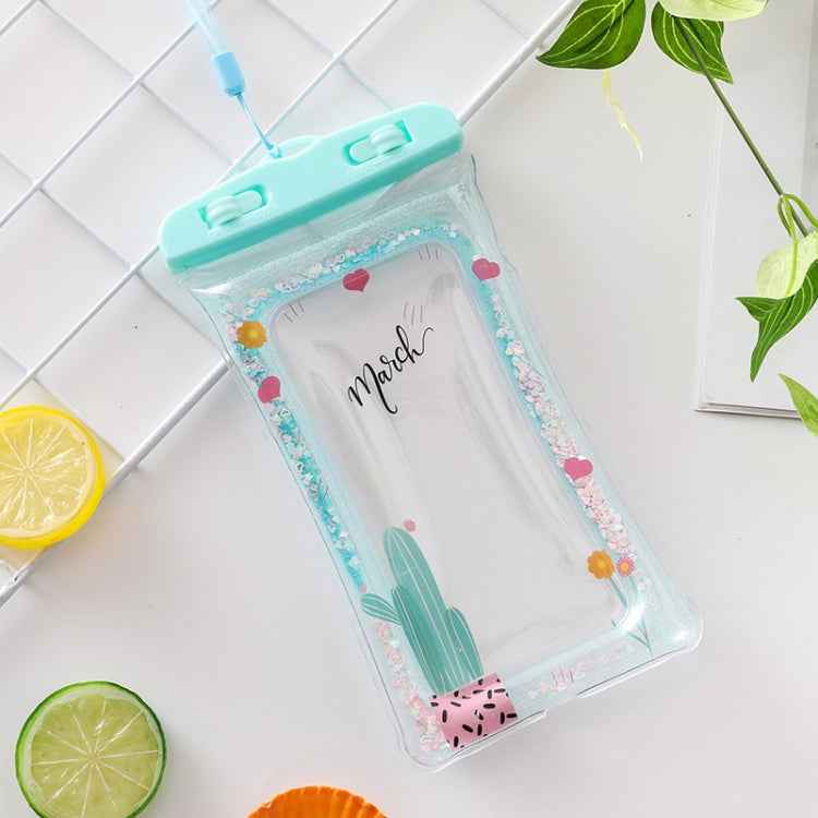Cartoon Transparent Swimming Inflatable Air Bag Floating Mobile Phone Waterproof Bag, Random Color Delivery, Pink Watermelon, Green Peach, Purple Kitten, Blue Bunny, There is a Mine at Home, Green Cactus 1, Green Cactus 2, Green Cactus 3, Pink Strawber...