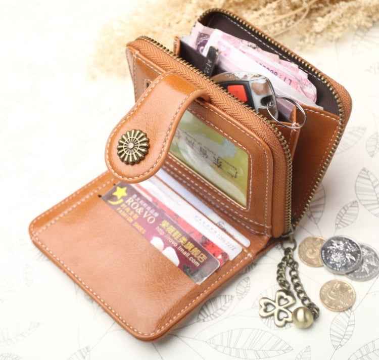 Vintage Button Phone Purses Women Wallets Female Purse Leather Brand Retro Ladies Long Zipper Woman Wallet Card Clutch