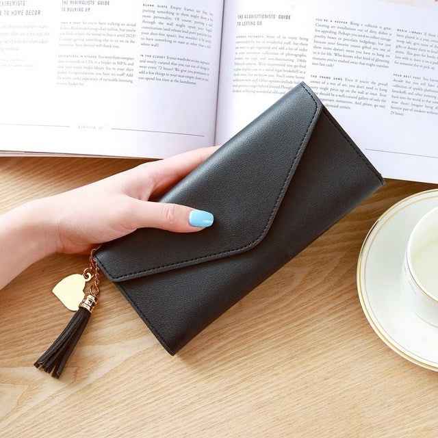 Simple Zipper Purses Long Section Clutch Wallet Soft PU Leather Money Bag