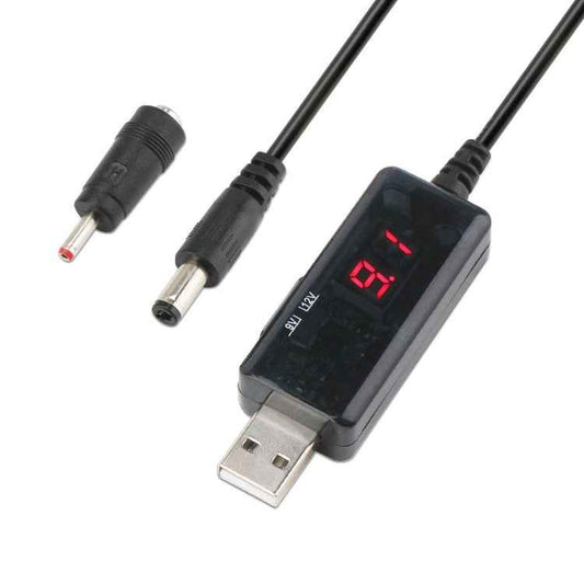 USB Boost Cable 5V Step Up to 9V 12V Adjustable Voltage Converter 1A Step-up Volt Transformer DC Power Regulator with Switch, 5V Step Up to 9V 12V