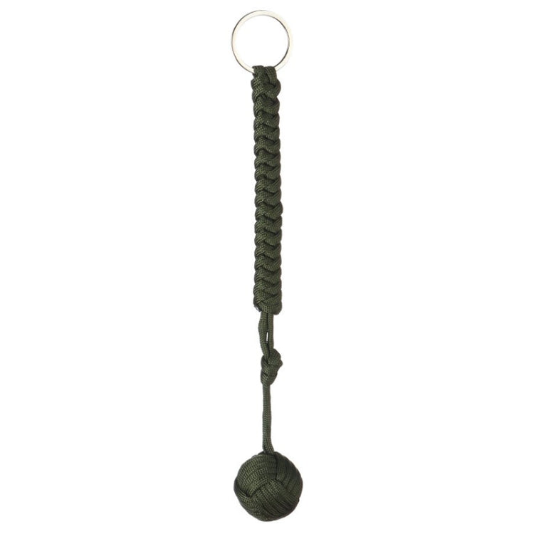 Outdoor Security Protection Black Monkey Fist Steel Ball Bearing Self Defense Lanyard Survival Key Chain