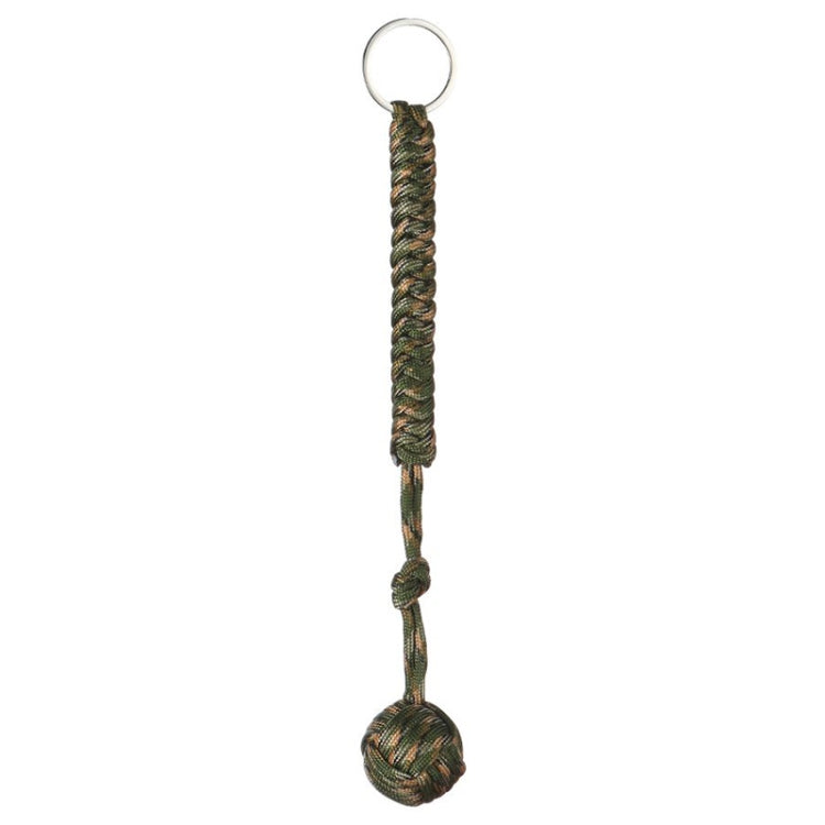 Outdoor Security Protection Black Monkey Fist Steel Ball Bearing Self Defense Lanyard Survival Key Chain